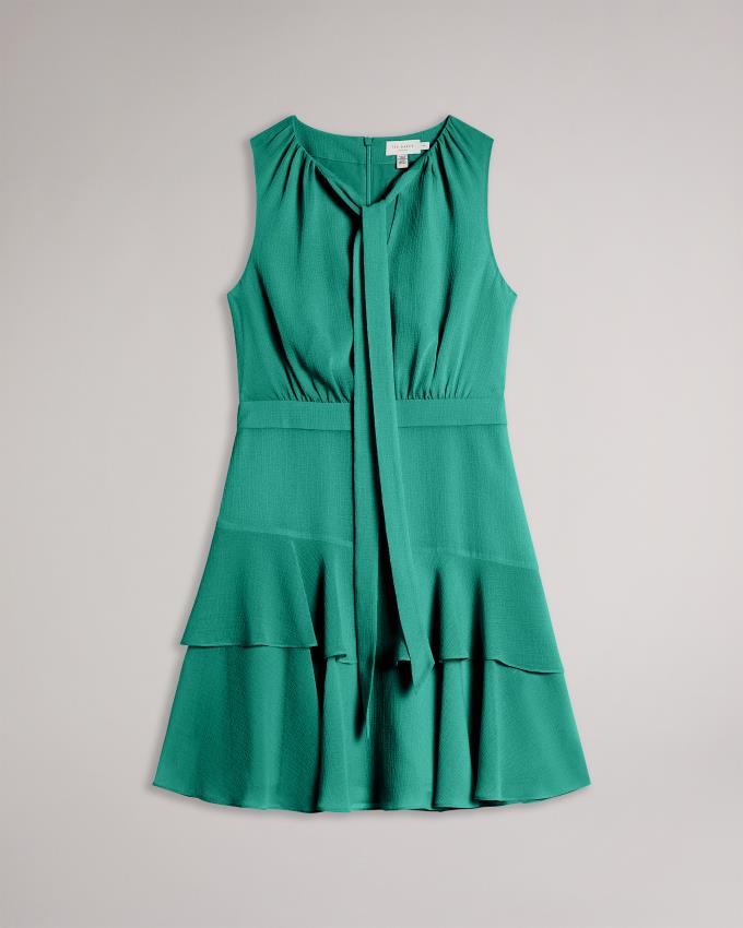 Peignoir Ted Baker Asymmetric Tiered Mini Vert Femme | RQJ-84710481